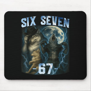 Mousepad 67 Camiseta Gráfica Divertida Meme Lobo Alpha Seis