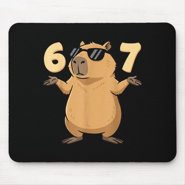 Mousepad 67 Capybara Meme 6 7 Aesthetic For Kids Young Adul (Frente)