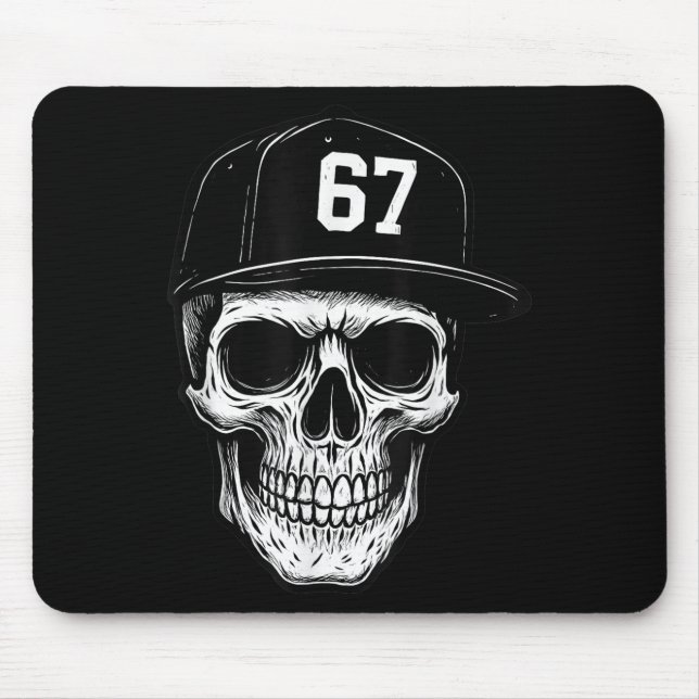 Mousepad 67 Caveira Meme de Halloween Brainrot Seis Sete Cr (Frente)