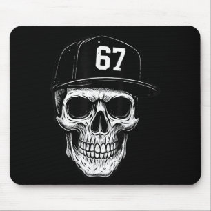 Mousepad 67 Caveira Meme de Halloween Brainrot Six Seven Cr