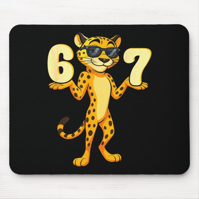 Mousepad 67 Cheetah Meme Six Seven Hands Motion Kids Teens  (Frente)