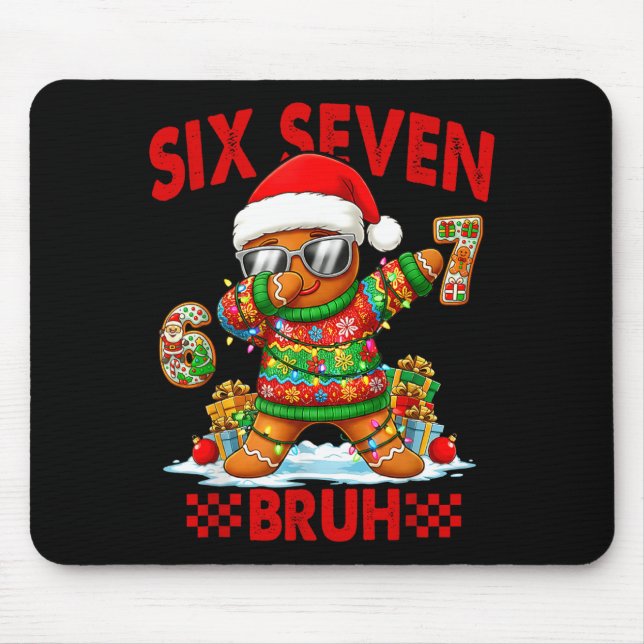 Mousepad 67 Christmas 6 7 Meme Gingerbread Man Xmas Pajamas (Frente)