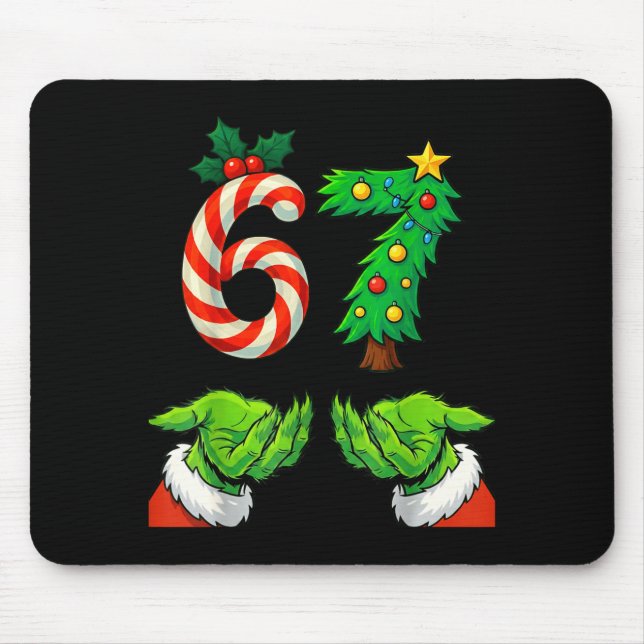 Mousepad 67 Christmas 6 7 Meme Hands Youth Gen Alpha For Ki (Frente)