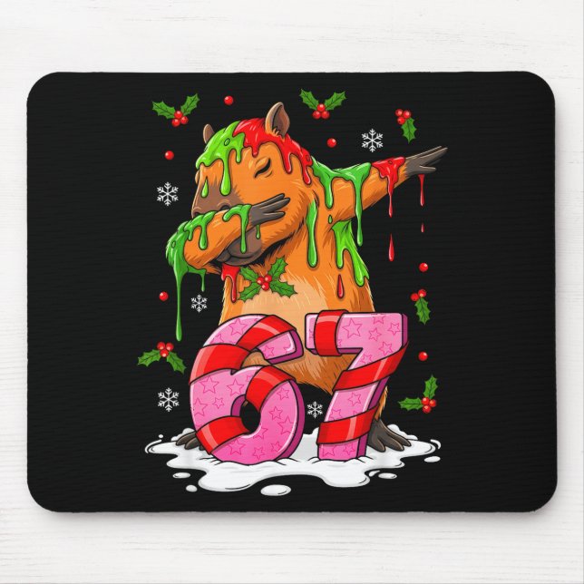 Mousepad 67 Christmas Funny 67 Brainrot Youth Kids Capybara (Frente)