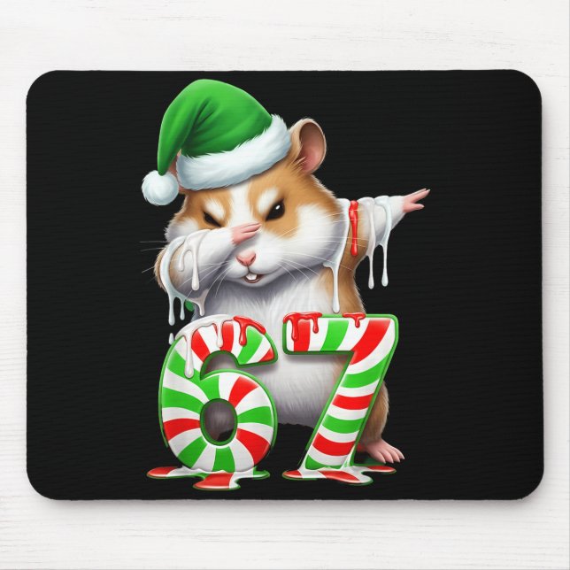 Mousepad 67 Christmas Funny 67 Brainrot Youth Kids Hamster  (Frente)