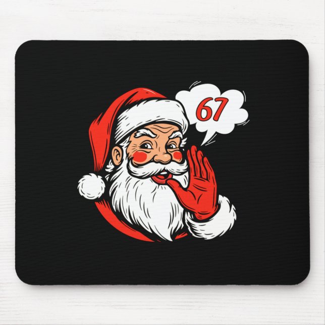 Mousepad 67 Christmas Funny Six Seven Meme Brainrot Santa C (Frente)