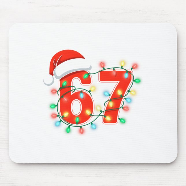 Mousepad 67 Christmas Lights Meme Saying 6 7 Costume Xmas L (Frente)