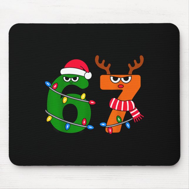 Mousepad 67 Christmas Meme Saying 6 7 Xmas Santa Claus  (Frente)