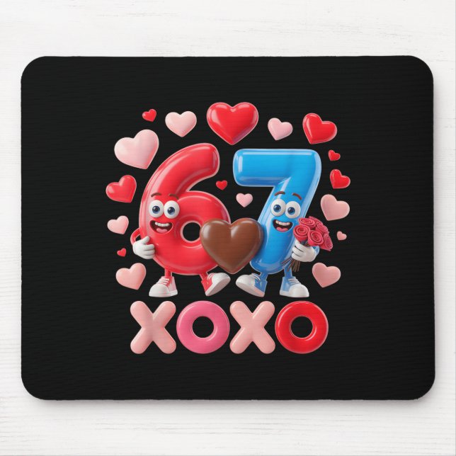 Mousepad 67 Cute Six Seven Gen Meme Couple Anniversary Vale (Frente)