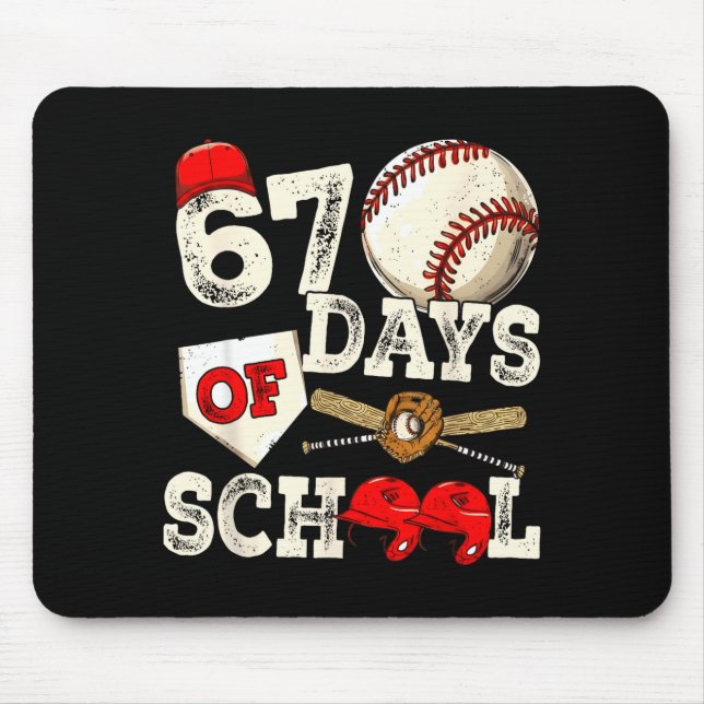 Mousepad 67 Days Of School 67th Day Funny Baseball Meme Men (Frente)