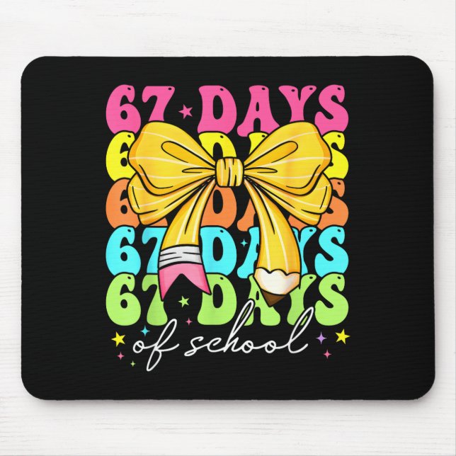 Mousepad 67 Days Of School Girls Coquette Bow 67th Day Of S (Frente)