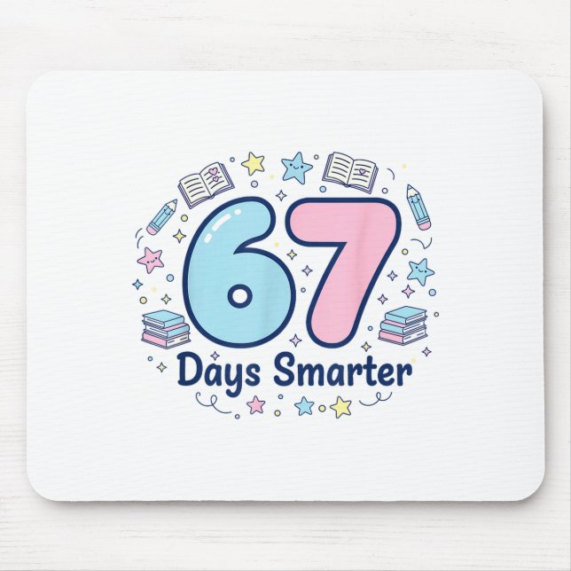 Mousepad 67 Days Smarter 67th Day Of School For Teacher Boy (Frente)