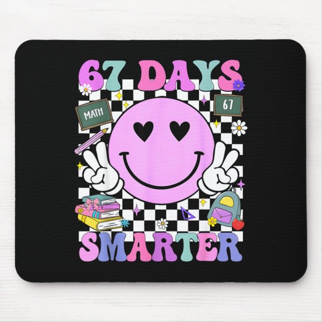 Mousepad 67 Dias Mais Inteligente 67º Dia De Escola 6 7 Mem (Frente)