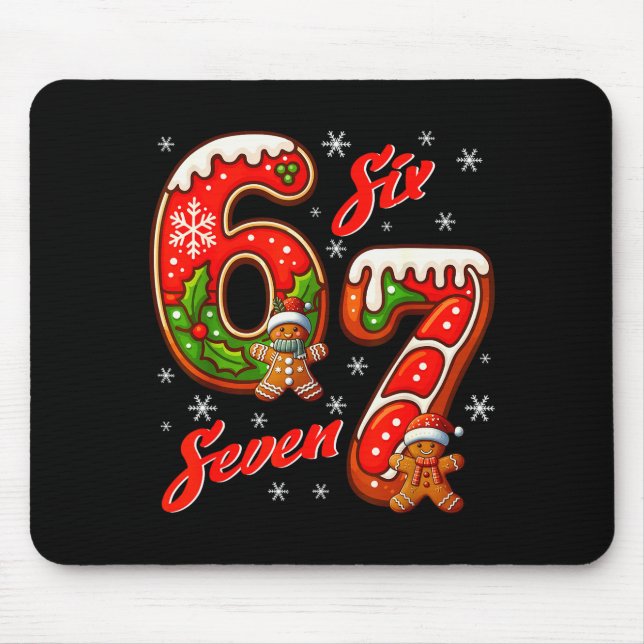 Mousepad 67 Dito de Meme de Natal 6 7 Fantasia de Meme Nata (Frente)