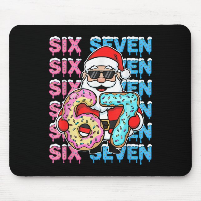 Mousepad 67 Donut Natal Divertido Seis Sete Meme Papai Noel (Frente)