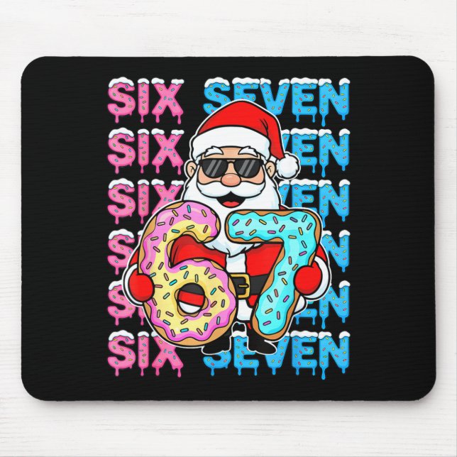 Mousepad 67 Donut Natal Engraçado Seis Sete Meme Papai Noel (Frente)
