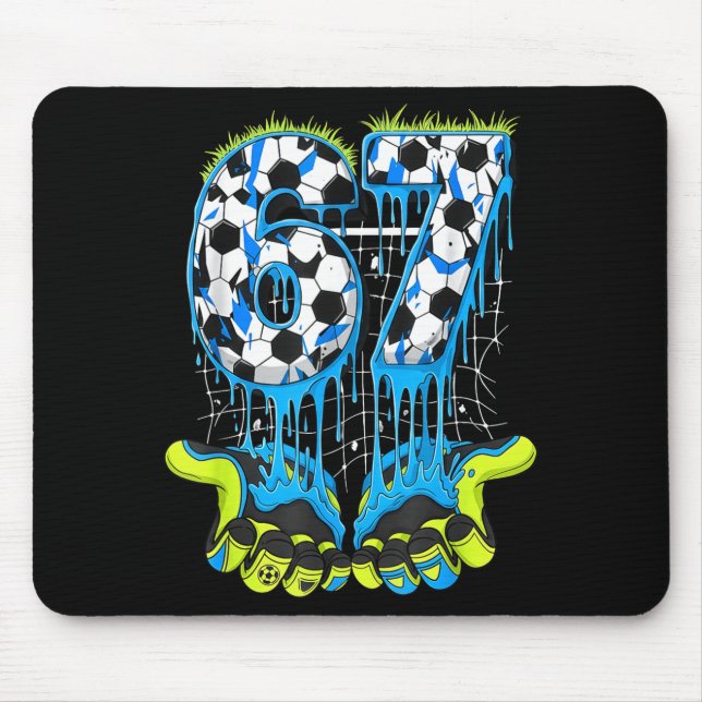 Mousepad 67 Drip Futebol Geração Alfa Gíria Seis Sete Meme  (Frente)