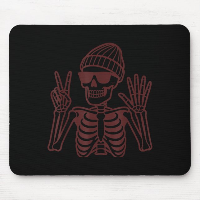 Mousepad 67 Esqueleto de Halloween Sinal de Paz Meme Divert (Frente)