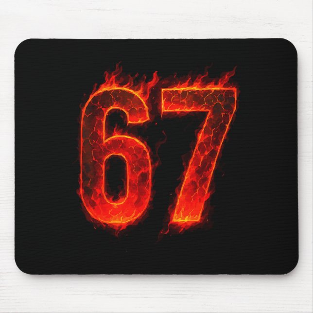 Mousepad 67 Flame Number Six Seven Meme 67 Kid  (Frente)