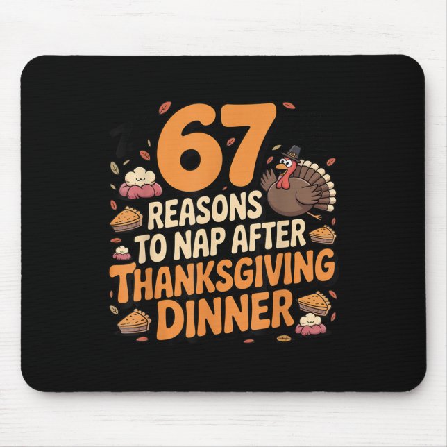 Mousepad 67 Funny Six Seven Gen Alpha Meme Turkey Thanksgiv (Frente)