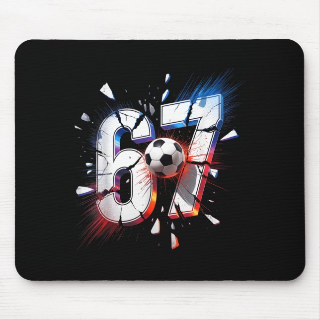 Mousepad 67 Futebol Six Seven 6 7 Meme 67  (Frente)