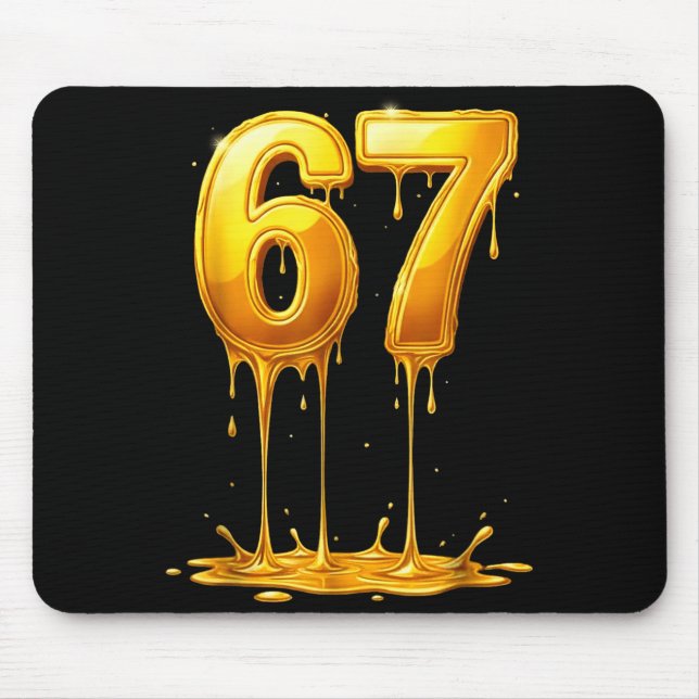 Mousepad 67 Gold Drip Funny Six Seven Meme Boys Kids 6 7 Dr (Frente)