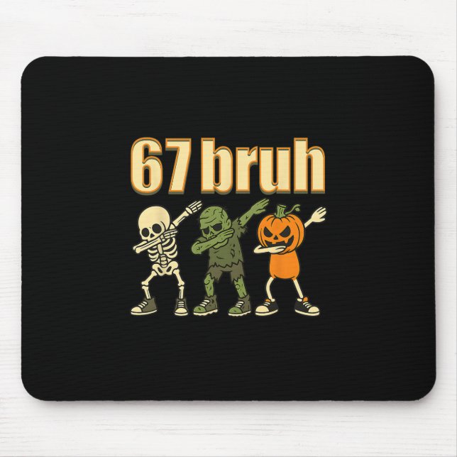 Mousepad 67 Halloween Bruh Engraçado Brainrot Meme Seis Set (Frente)