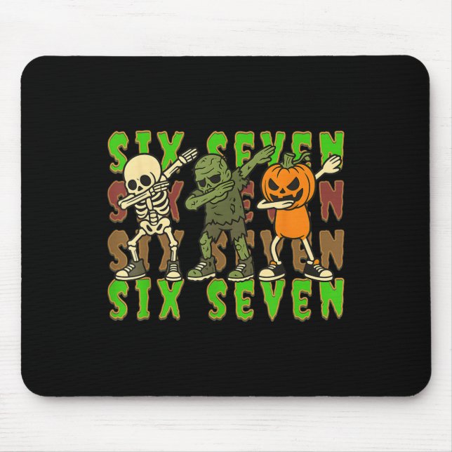 Mousepad 67 Halloween Meme Seis Sete Esqueleto Dabbing Zumb (Frente)