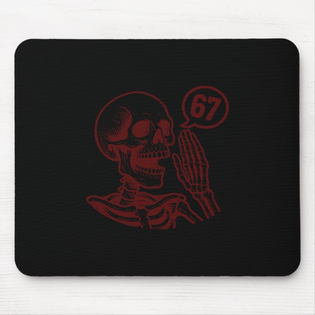 Mousepad 67 Halloween Skeleton Six Seven Meme Brainrot Funn (Frente)