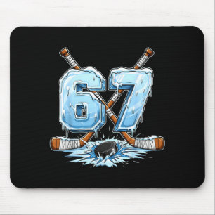 Mousepad 67 Hockey Drip Número Estilo de Meme Engraçado Grá