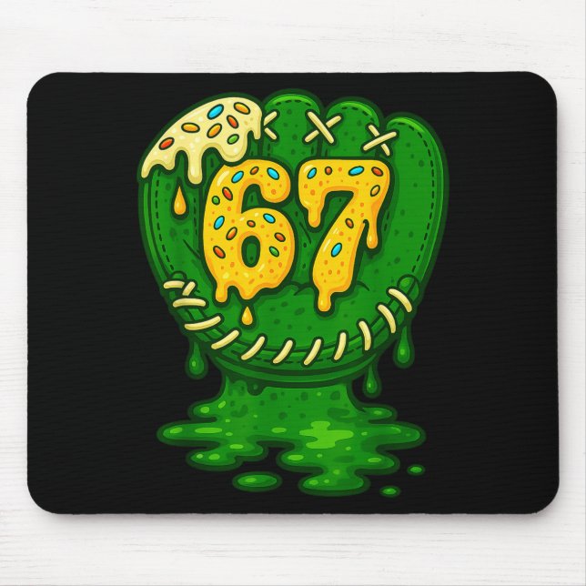 Mousepad 67 Ice Cream Drip Funny Six Seven Baseball  (Frente)