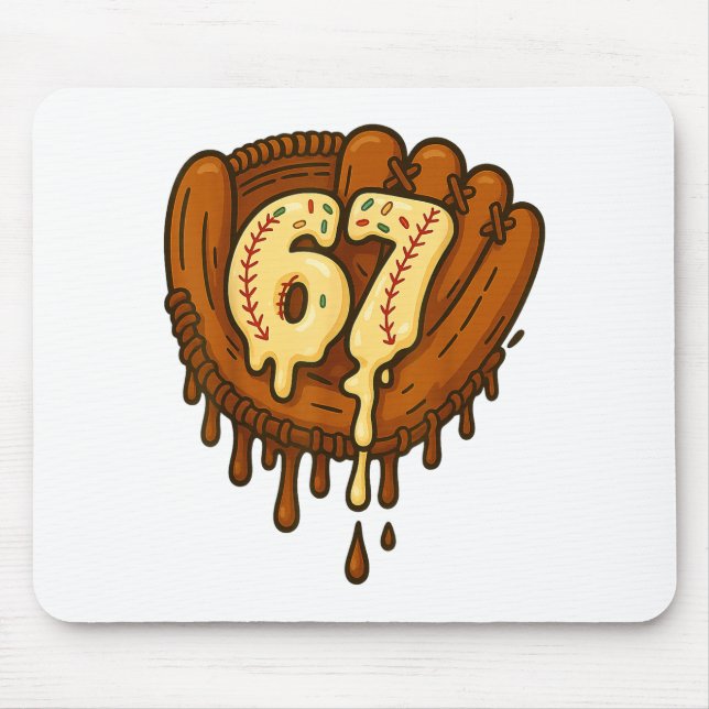 Mousepad 67 Ice Cream Drip Funny Six Seven Baseball  (Frente)