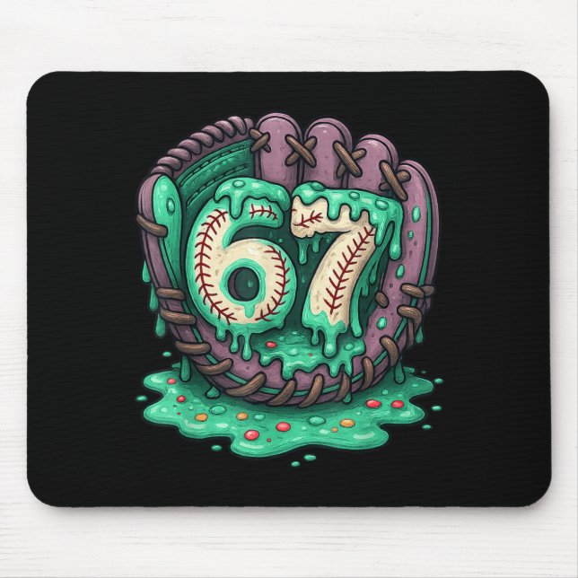 Mousepad 67 Ice Cream Drip Funny Six Seven Baseball  (Frente)