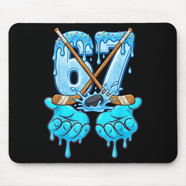 Mousepad 67 Ice Cream Drip Hockey Gen Alpha Slang Six Seven (Frente)