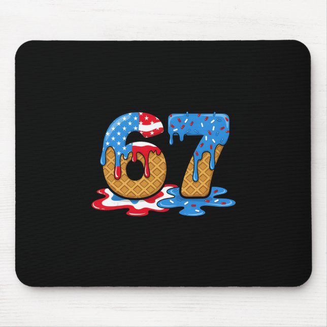 Mousepad 67 Ice Cream Drip Meme Funny Six Seven Gen Alpha S (Frente)