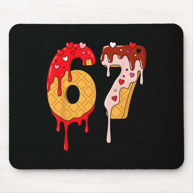 Mousepad 67 Ice Cream Drip Meme Funny Six Seven Valentine D (Frente)