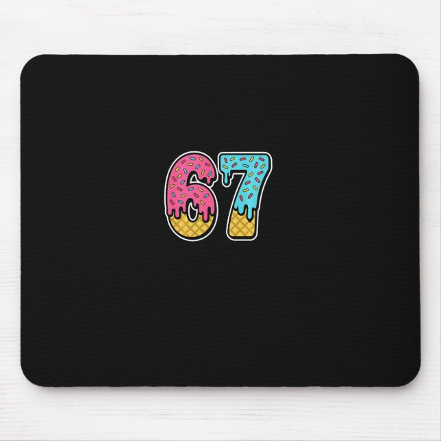 Mousepad 67 Ice Cream Drip Meme Six Seven Funny Gen Alpha D (Frente)