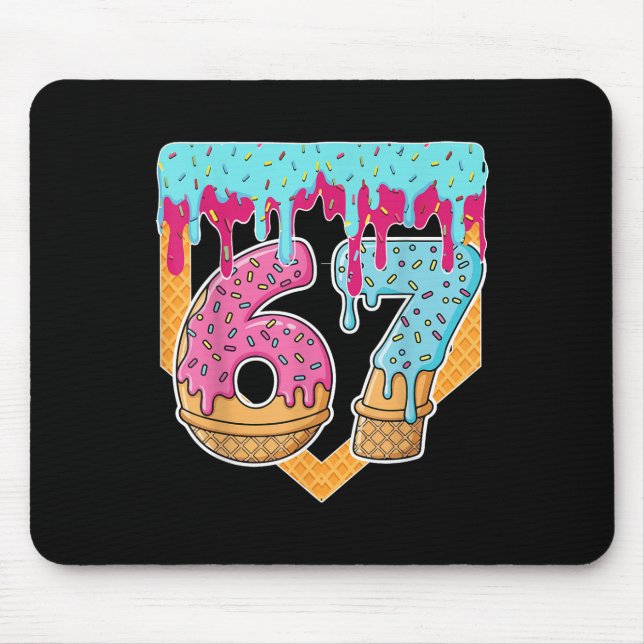 Mousepad 67 Ice Cream Drip Meme Six Seven Gen Alpha Slang _ (Frente)