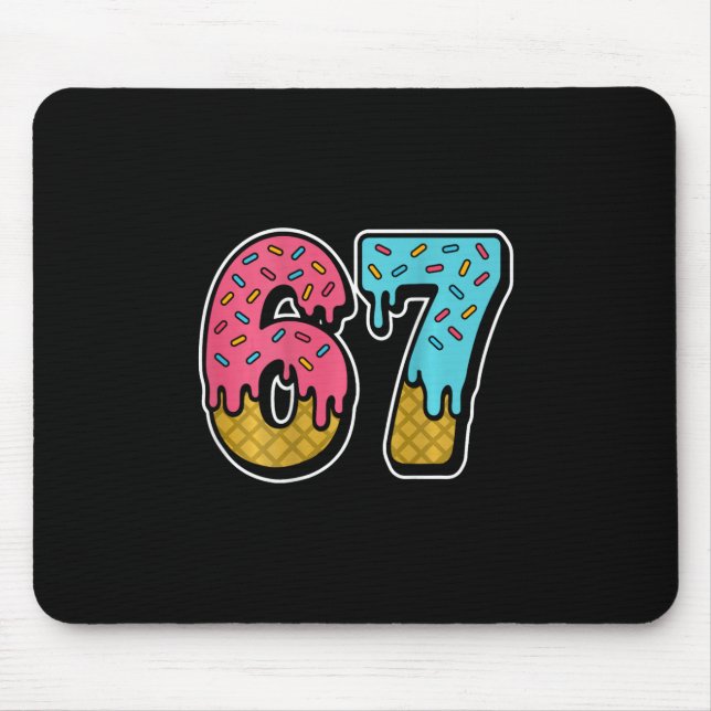 Mousepad 67 Ice Cream Drip Meme Six Seven Gen Alpha Slang ( (Frente)