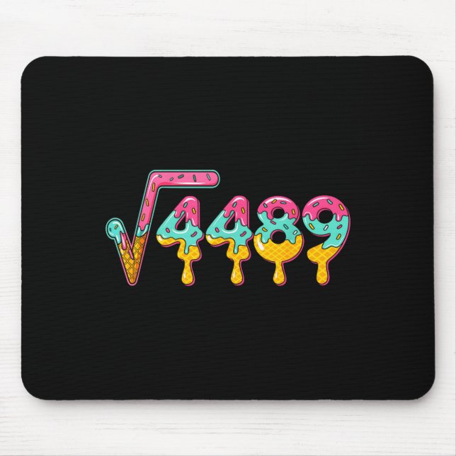 Mousepad 67 Ice Cream Drip Meme Square Root 4489 Slang Math (Frente)