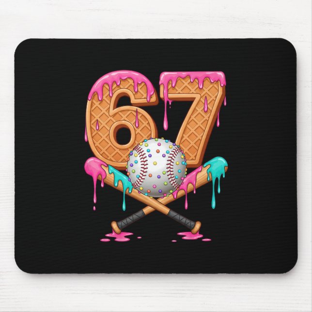 Mousepad 67 Ice Cream Drip Sell Number 67 Player 67th Birth (Frente)