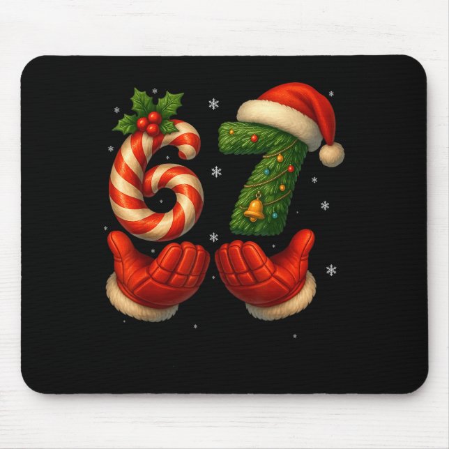 Mousepad 67 Mãos de Hóquei Meme Engraçado de Natal Papai No (Frente)