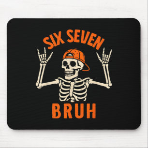 Mousepad 67 Meme 6 7 Esqueleto engraçado de Halloween Rock 
