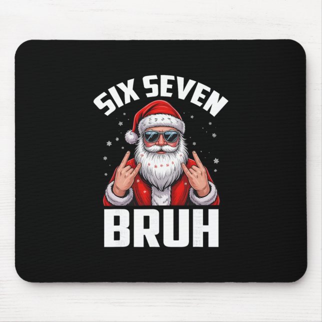 Mousepad 67 Meme 6 7 Natal engraçado Papai Noel Rock On Sei (Frente)