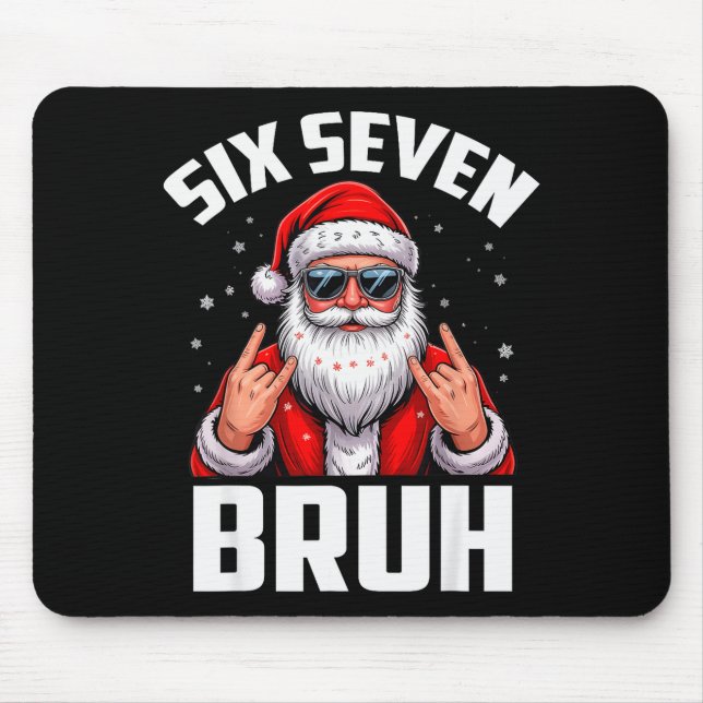 Mousepad 67 Meme 6 7 Natal engraçado Papai Noel Rock On Sei (Frente)