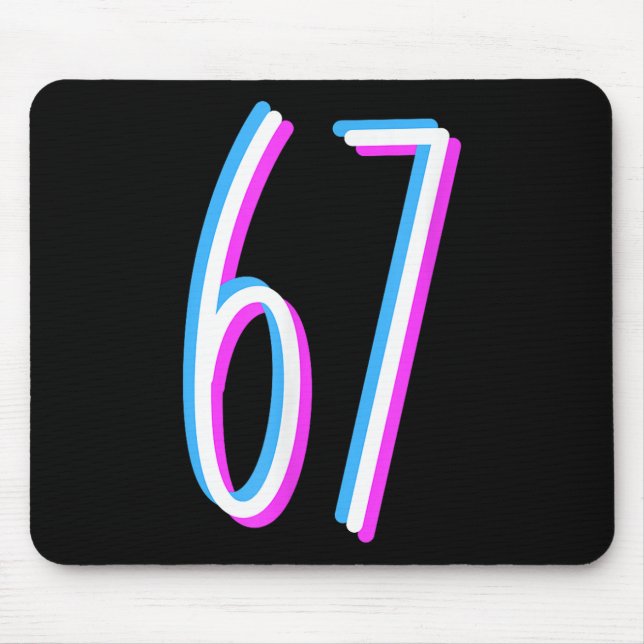 Mousepad 67 Meme 6 7 Seis Sete Número Fantasia  (Frente)