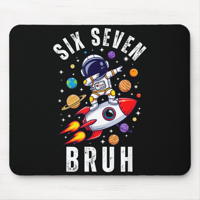 Mousepad 67 Meme Astronaut Dabbing In Space Funny Six Seven (Frente)