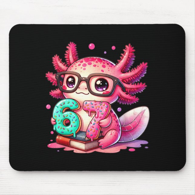 Mousepad 67 Meme Axolotl Funny Six Seven Axolotl Lover For  (Frente)