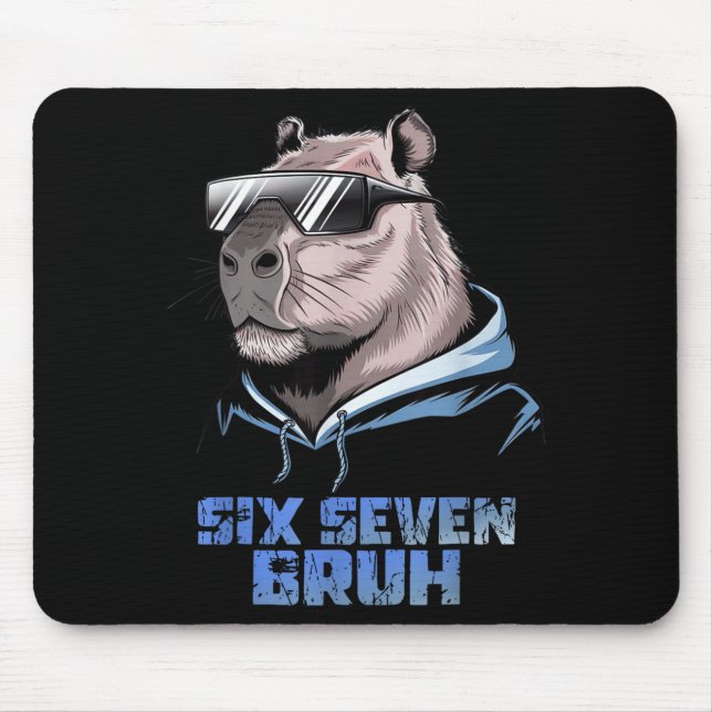 Mousepad 67 Meme Capivara Engraçado Seis Sete Bruh Capivara (Frente)