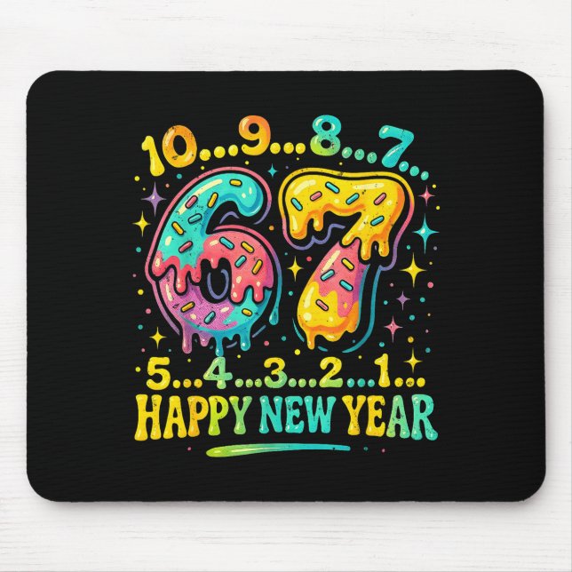 Mousepad 67 Meme Countdown Happy New Year Funny Drip Number (Frente)